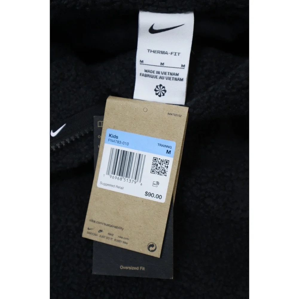 Nike | Junior's‎ Girl's High-Pile Fleece Therma-FIT Jacket, Black, Size Medium